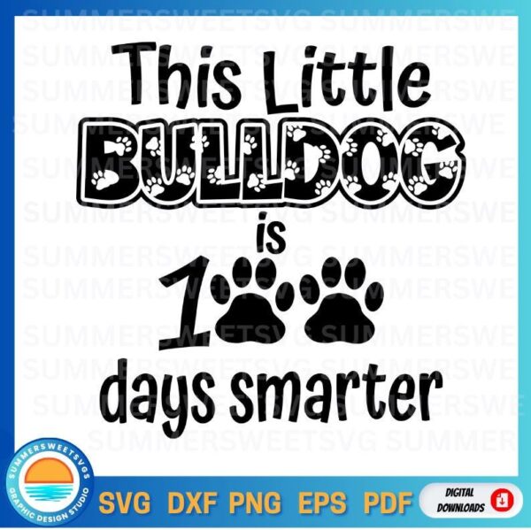 14252 100 days of school SVG 100 days smarter svg 100th day boys svg girls svg bulldogs elementary school svg cricut cut file svg png