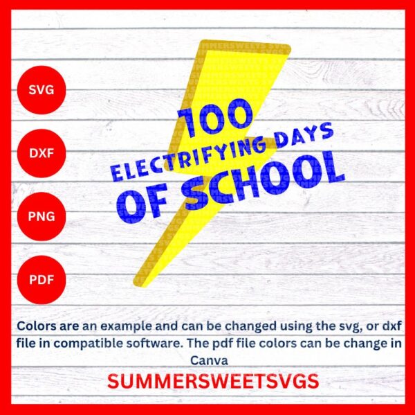 15050 100 days of school svg 100th day 100 days shirt design lightning bolt student teacher kids svg png dxf file file for cricut silhouette