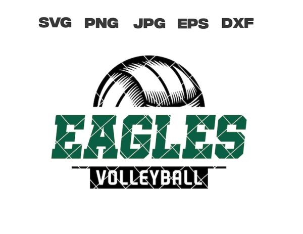 19 Eagles SVG Eagles Volleyball SVG Volleyball svg png jpg dxf eps Cricut Files Digital Download Silhouette Instant Download