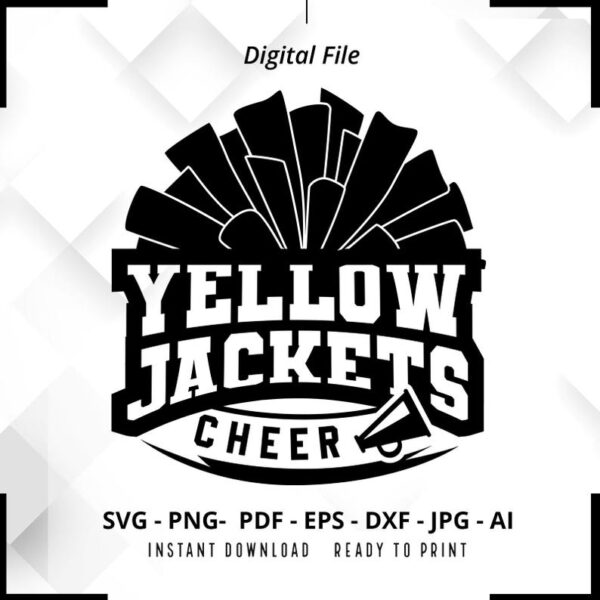 20860 Yellow Jackets SVG PNG Yellow Jackets Cheer svg Yellow Jackets Pom Pom svg Yellow Jackets Cheerleader Yellow Jackets Mascot svg Cricut