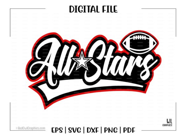 37887 All Star svg All Star svg Football svg Football All Stars All Stars svg dxf eps png pdf sublimation cut file htv vector