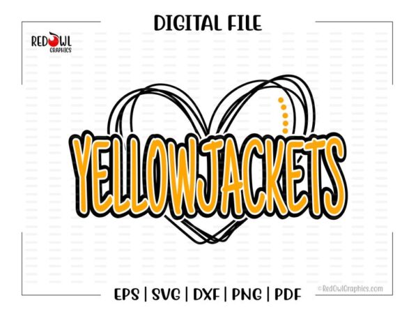 39634 Yellowjacket svg Heart Love Jacket Jackets yellowjackets svg dxf eps png pdf sublimation cut file htv vector digital