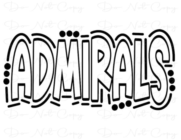 4238 Admirlas Doodle Letters Transparent Background Sublimation PNG and SVG Digital Artwork