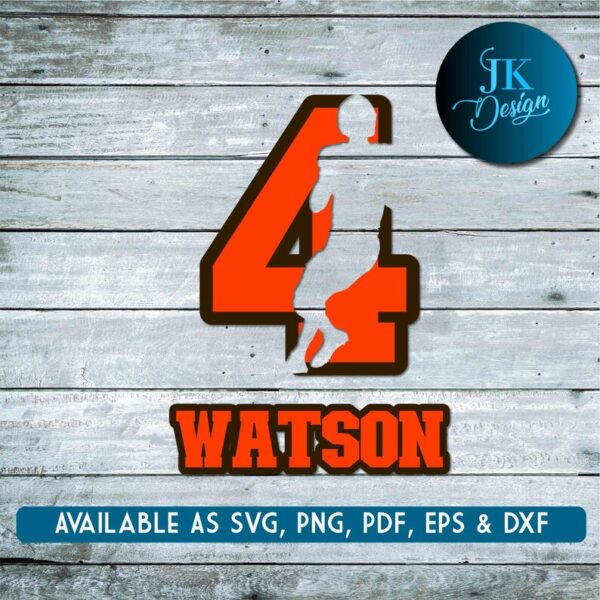 8272 Cleveland Deshaun Watson QB 4 SVG Design Digital Download